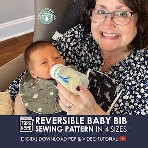 Modello di bavaglino reversibile per neonati in 4 misure (download digitale)
