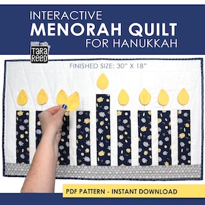 Motif de courtepointe Hanukkah Menorah (téléchargement numérique)