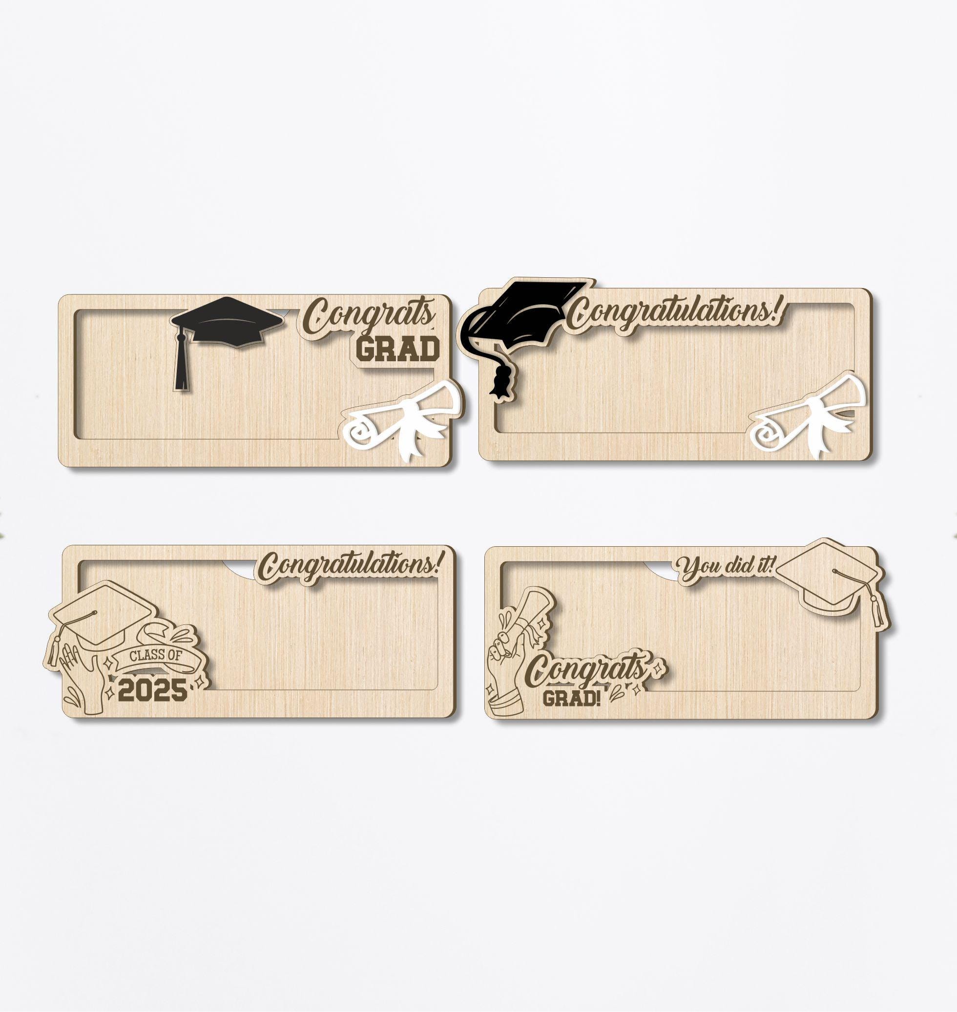 Graduation Money Holder SVG Bundle, Laser Cut File Grad Gift Cash ...