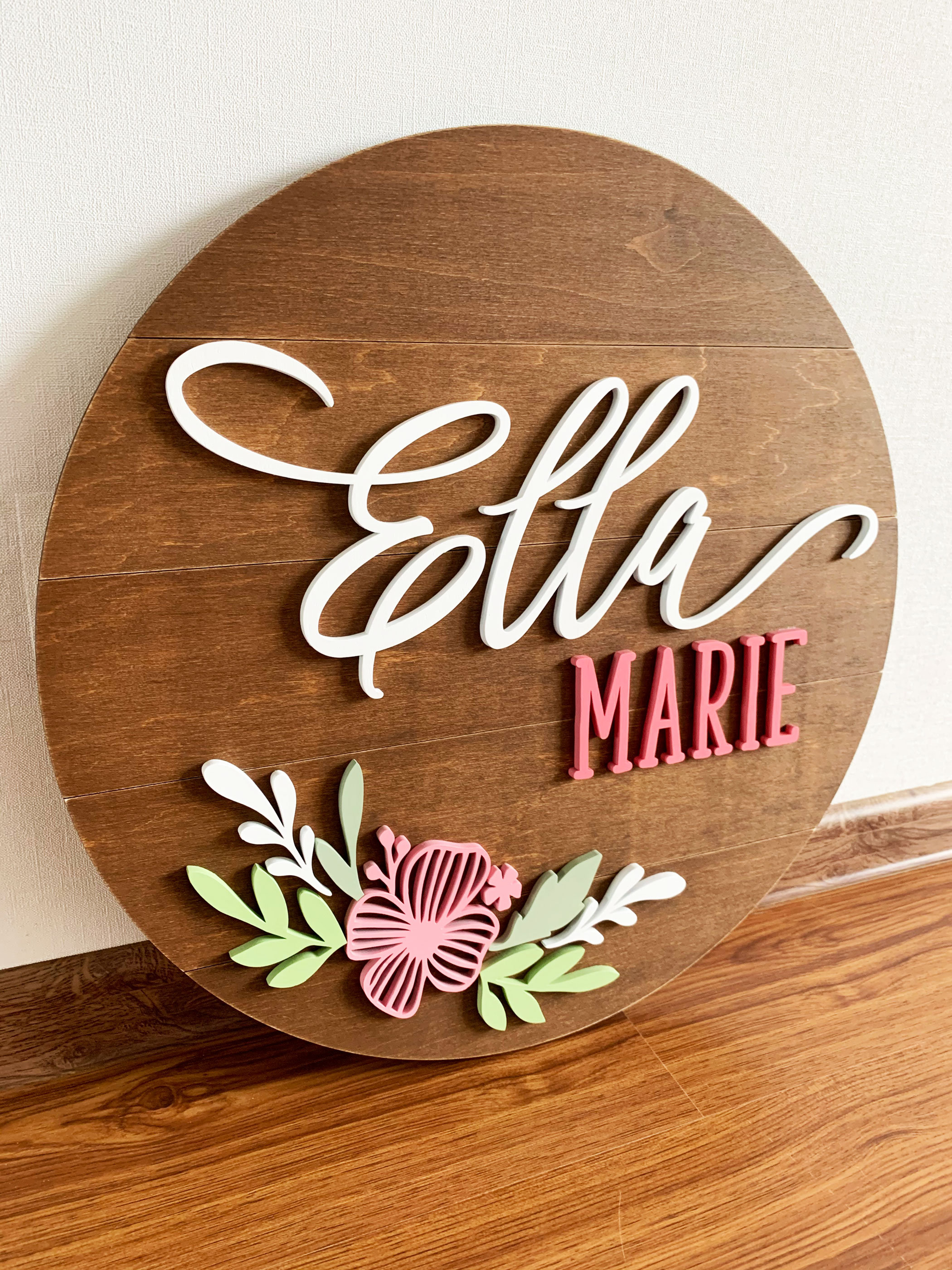 Wooden baby name sign for nursery girl Personalized name sign Etsy