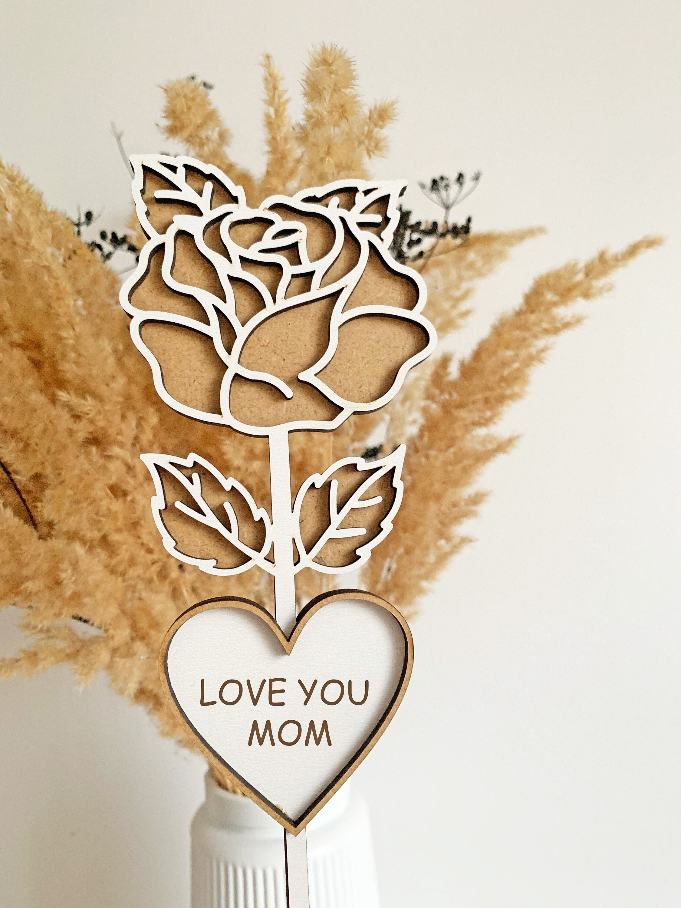 Laying Roses Svg Standing Rose SVG, Three Layered Rose & Heart With Stand Laser Cut ...