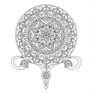 Uterus mandala pregnancy colouring page
