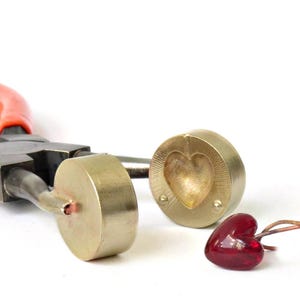 Puffy Heart Lampwork Mashers – Brass Tool for Bead or Pin Making – Easy Ergonomic Design