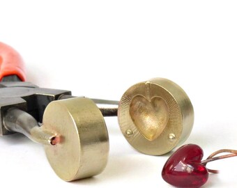 Puffy Heart Lampwork Mashers – Brass Tool for Bead or Pin Making – Easy Ergonomic Design