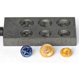 Graphite Button Pad Sea Creatures - Starfish, Shell, Ammonite - Lampwork tool