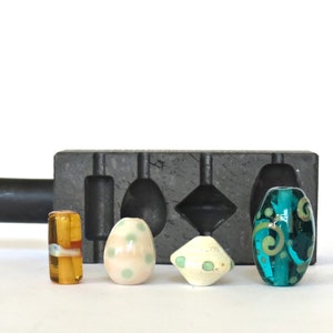 Lampwork tool - Combined Graphite Bead Roller - Olive, Bicone, Egg, Barrel