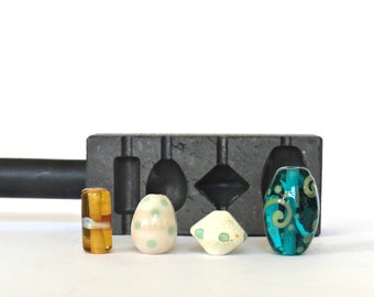 Lampwork tool - Combined Graphite Bead Roller - Olive, Bicone, Egg, Barrel