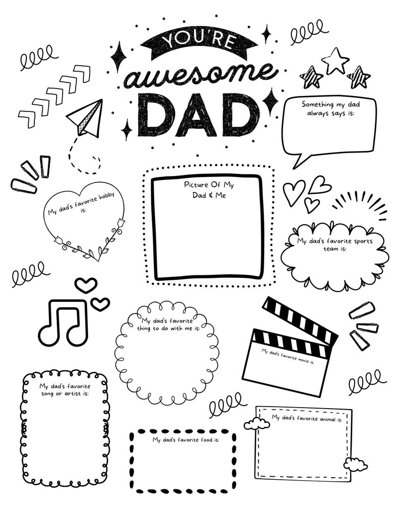 All About Dad Printable First Fathers Day Fathers Day Gift - Etsy
