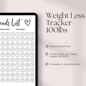Weight Loss Tracker, 100 lbs kg, Weight loss Journal, 100 Pounds, Weight loss Track, Weight loss Chart, Weight loss printable, weightloss