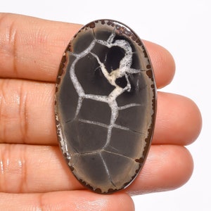 Septarian Gemstone, 100% Natural Septarian Gronates Cabochon, Oval Shape Gemstone 46.5 Ct. Mud Crack Fossil Gemstone, Size 43X25X5 mm S-9860