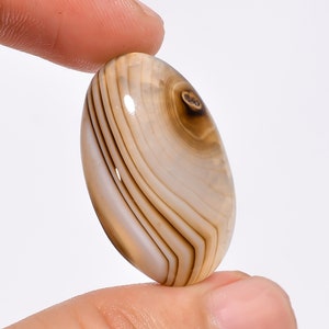 Black Botswana Agate Cabochon, 100% Natural Botswana Agate Oval Shape Cabochon Gemstone 35.5 Ct. For Making Jewelry, Size 30X18X8 mm S-7979