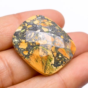 Maligano Jasper RoseCut Gemstone, 100% Natural Maligano Jasper Gemstone Radiant Shape Faceted Loose Gemstone 31 Ct.  Size 27X23X6 mm S-8525