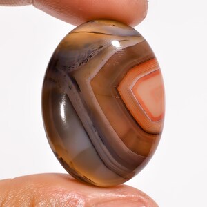 Brown Botswana Agate Cabochon, Oval Shape Loose Gemstone, 51 Ct. Top Quality Botswana Agate, For Making Jewelry, Size 31X22X8 mm S-5805