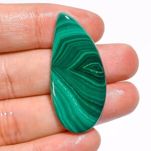Malachite Gemstone, 100% Natural Malachite Fancy Shape Cabochon Loose Gemstone 41 Ct. Malachite For Making Jewelry, Size 43X20X4 mm A-3882