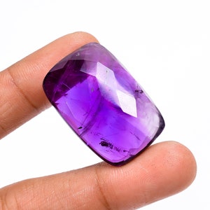 Trapiche Amethyst Rose Cut Gemstone, 100% Natural Trapiche Amethyst Radiant Shape Faceted Gemstone 59 Ct Size 32X22X9mm S12472