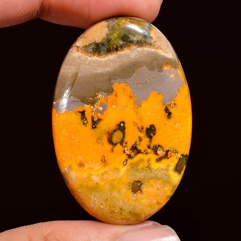 62 Ct.Dazzling A One Grade Quality 100/% Natural Bumble Bee Jasper Oval Shape Cabochon Loose Gemstone For Making Jewelry 42X27X7 mm S-3309