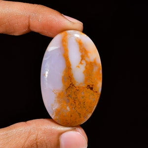 Seam Agate Gemstone, 100% Natural Seam Agate Oval Shape Cabochon Loose Gemstone For Making Jewelry 78 Ct 45X29X7 mm A-5631