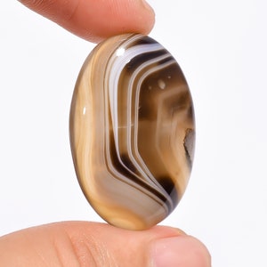 Black Botswana Agate Cabochon, 100% Natural Botswana Agate Oval Shape Cabochon Gemstone 37.5 Ct. For Making Jewelry, Size 33X21X6 mm S-7983