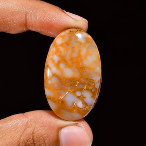 Seam Agate Gemstone, 100% Natural Seam Agate Oval Shape Cabochon Loose Gemstone For Making Jewelry 48.5 Ct 38X24X7 mm A-5634