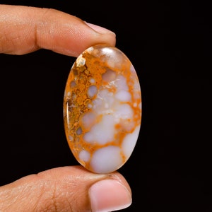 Seam Agate Gemstone, 100% Natural Seam Agate Oval Shape Cabochon Loose Gemstone For Making Jewelry 47.5 Ct 40X25X6 mm A-5649