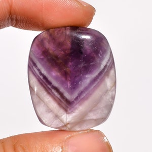 Chevron Amethyst Cabochon 100% Natural Chevron Amethyst Radiant Shape Cabochon Gemstone For Making Jewelry 41.5 Ct. 30X25X6 mm S-3519