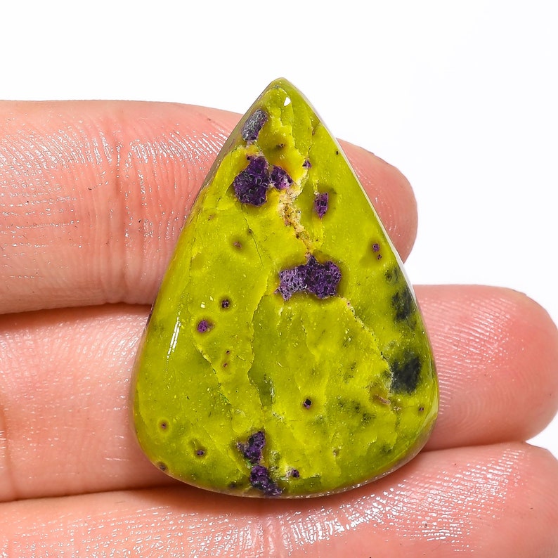 For Making Jewelry,Size 33X24X7 mm S-4946 Top Grade Quality Australian Atlantisite Stichtite Pear Shape Cabochon Loose Gemstone 38 Ct
