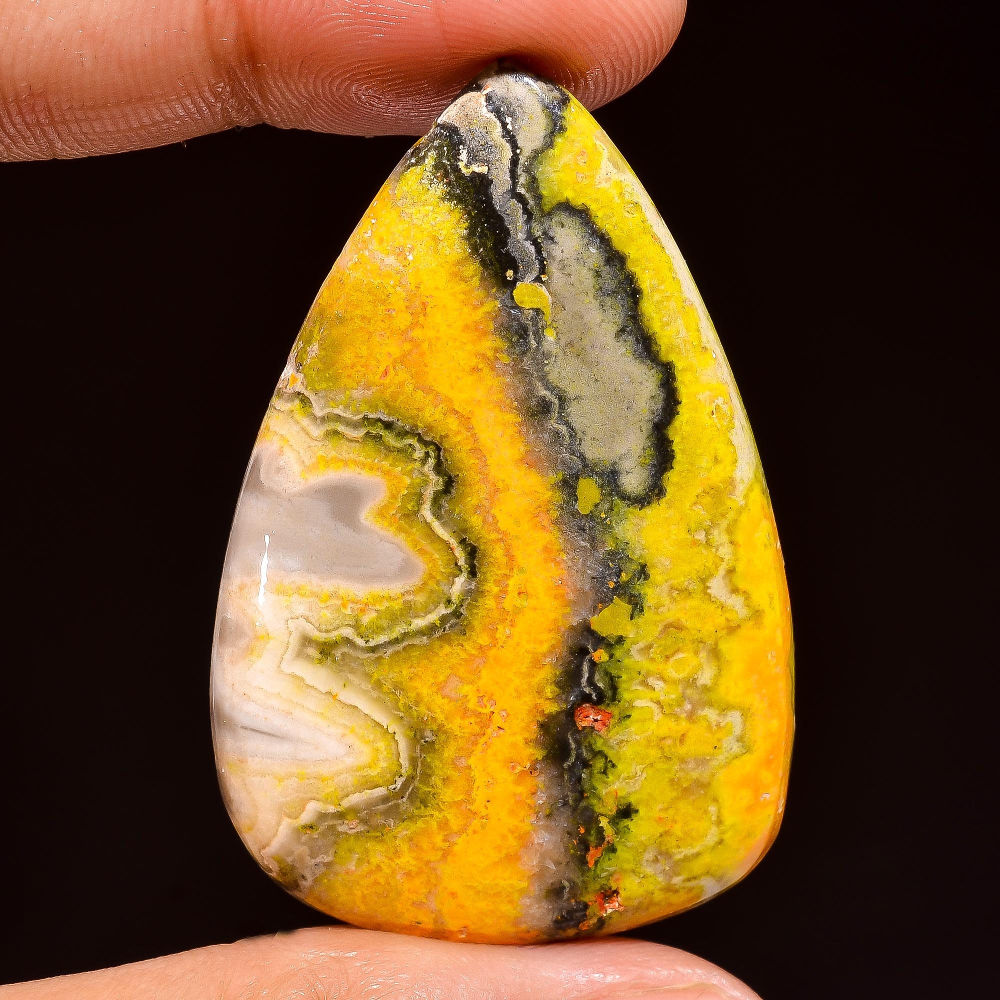 Bumble Bee Jasper Splendid Natural Jasper Pear Shape Cabochon Etsy