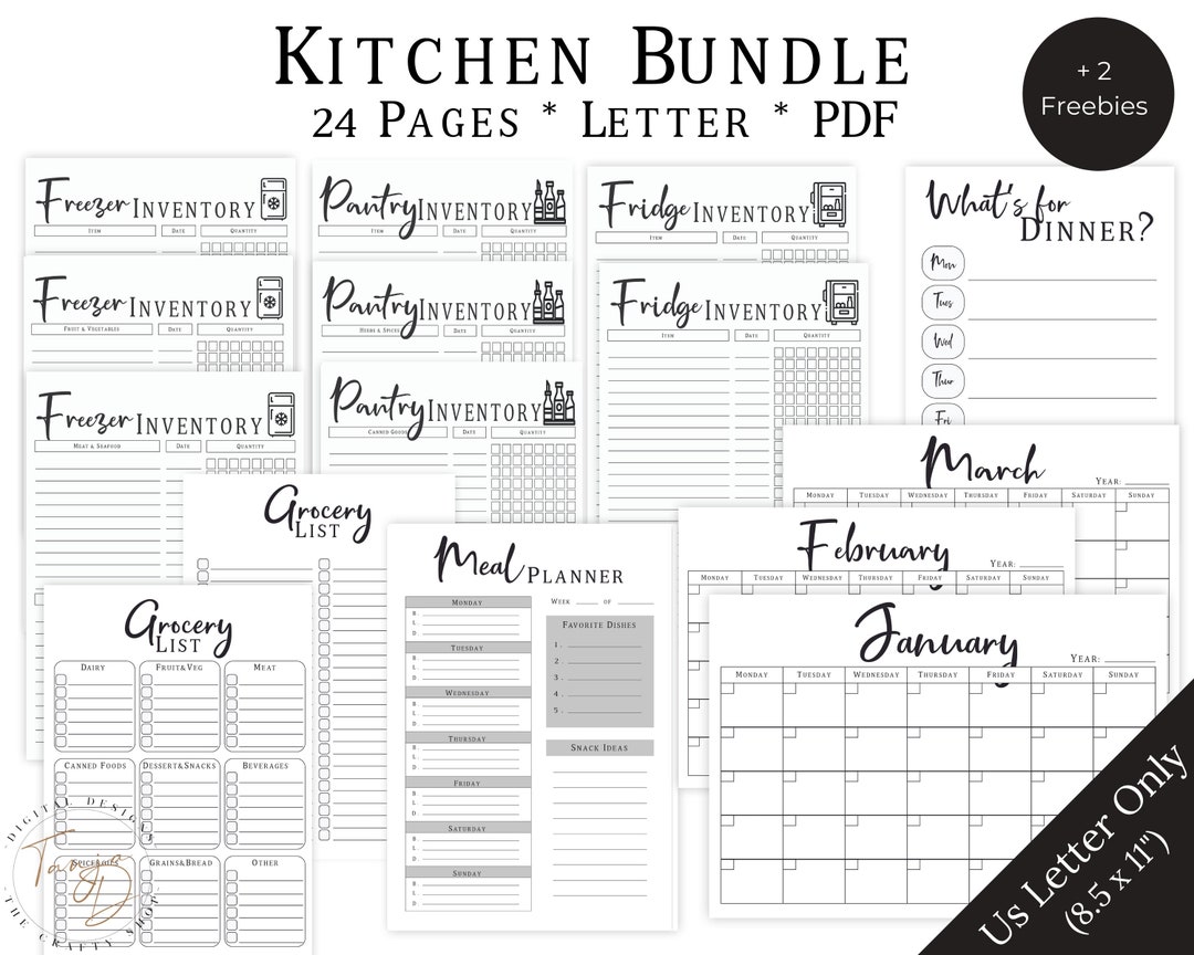 Food Inventory Bundle, Kitchen Inventory Bundle, Pantry Inventory ...