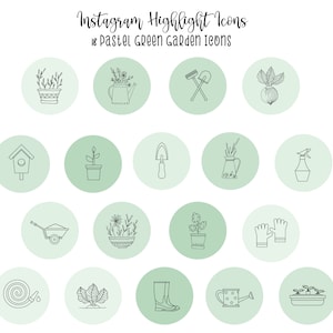 Icônes de surbrillance d&#39;Instagram vert (fr) Icônes de jardin (fr) Couvertures de surbrillance Instagram de jardinage (fr) Kit de marque pour le jardinage et le mode de vie