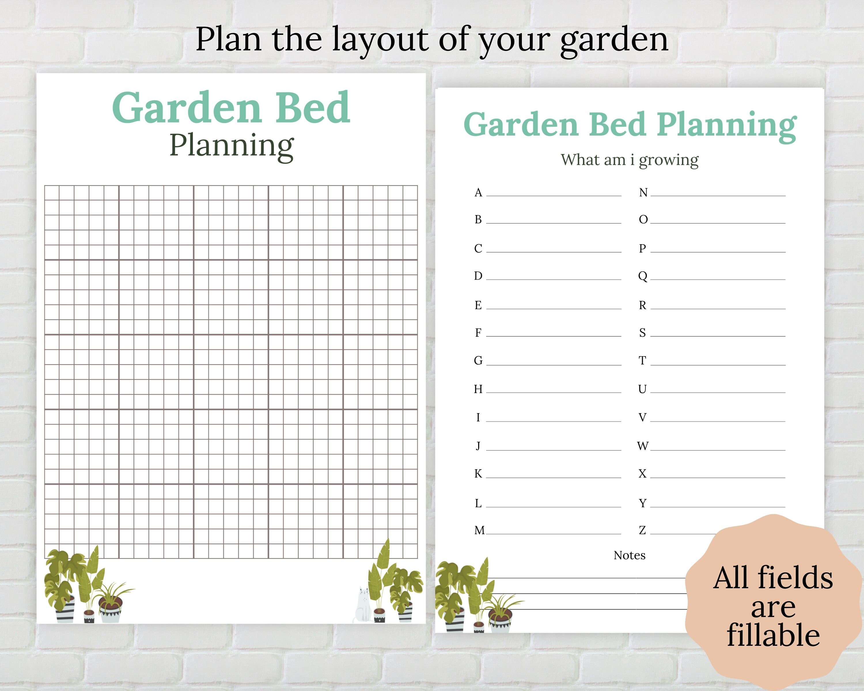 Garden Planner Printable PDF, Seed to Harvest Organizer, Garden Journal