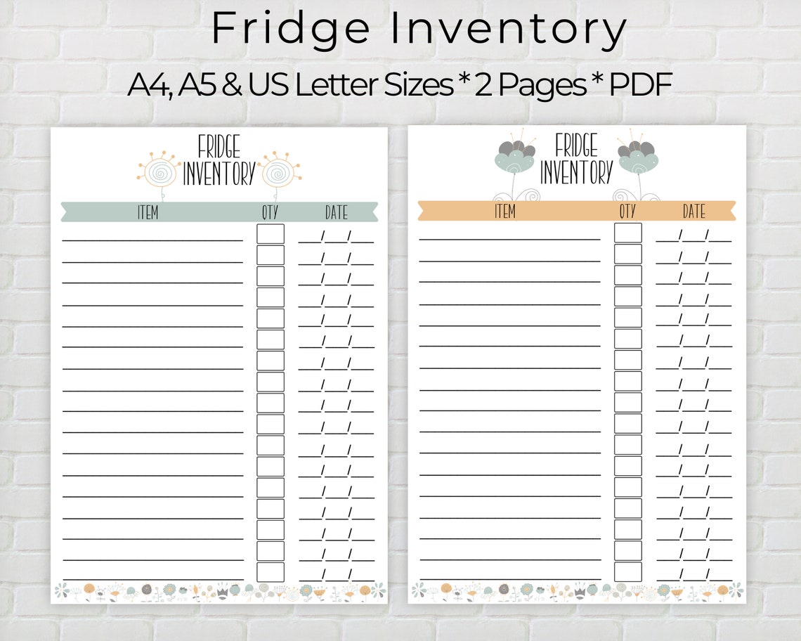 Fridge Inventory.pdf Fridge Inventory, Fillable PDF, Fridge Inventory Printable, Organized ...