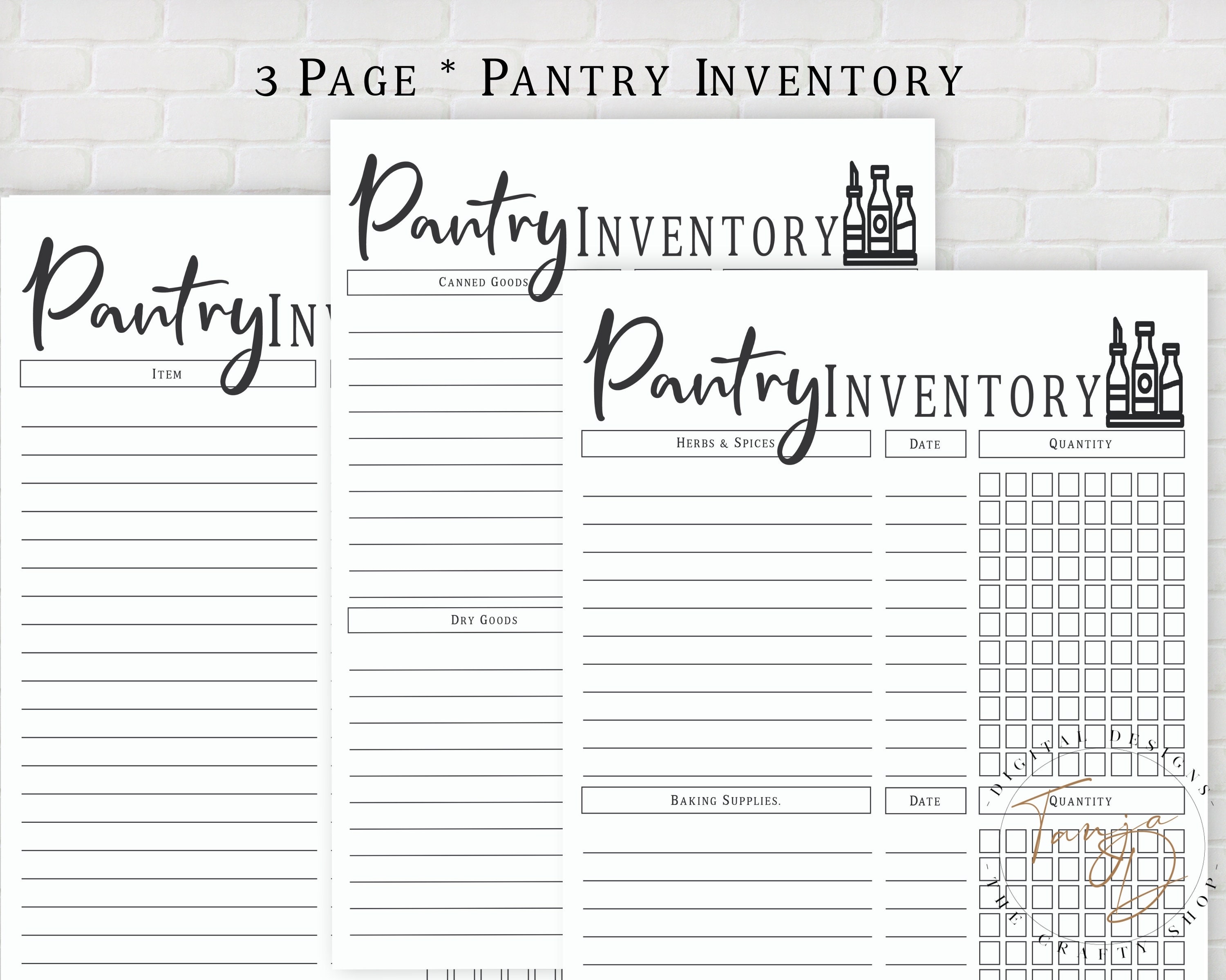 Food Inventory Bundle, Kitchen Inventory Bundle, Pantry Inventory ...