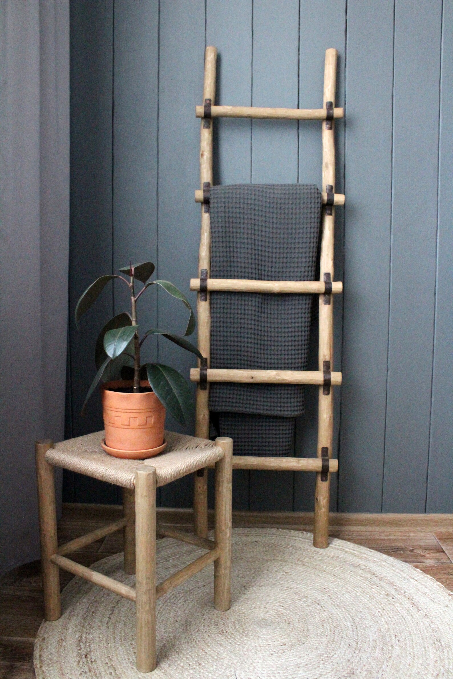 Rustikale Leiter im Stil. Aus natürlichen Baumstämmen. | Etsy