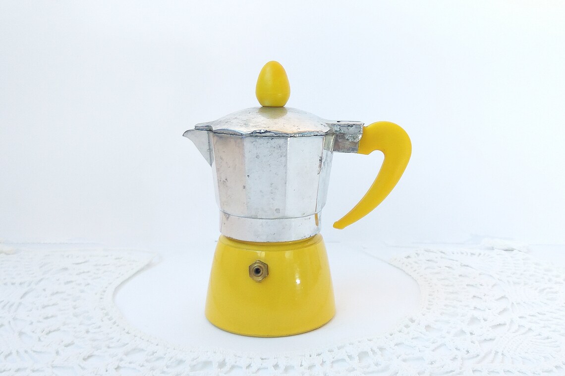 Antique yellow сoffee pot Soviet Vintage coffee maker Etsy