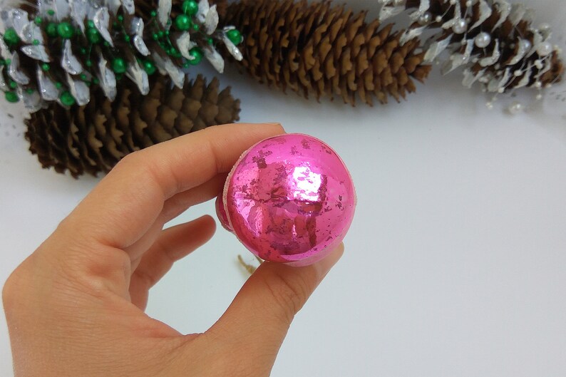 Pink glass snow maiden decor \u0421hristmas doll ornament Soviet Antique Christmas decorations Vintage Retro Antique winter holidays decorations
