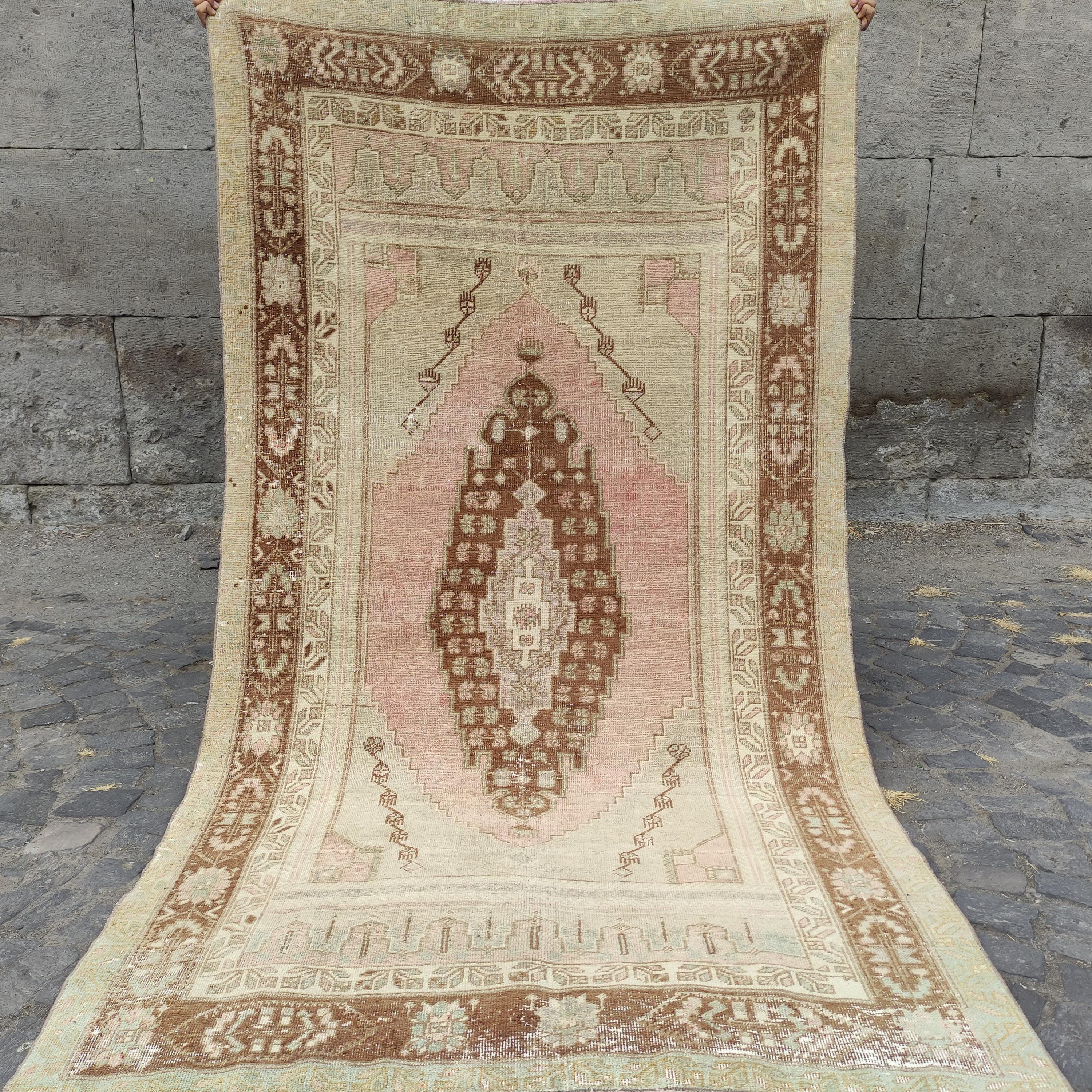 Taspinar Unique Karyola Rug , Vintage Rug, 4.53 X 8.43 , Handmade