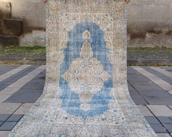 4x7 Favorited  Rug  3.54&#39;&#39; x 6.73&#39;&#39; Neutral Vintage Turkish Rug, osuak rug, Area rug, Fast Freeshipping, handmade Anatolian rug, kitchen rug