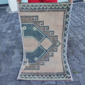 Vintage türkische Mini Teppich: 2 x 1,5 m, Handgefertigter Wollteppich