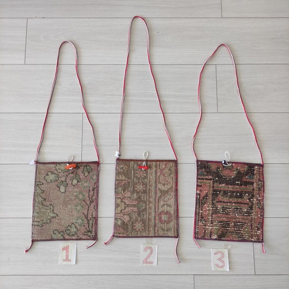 Vintage Kilim Crossbody Bag: Handmade Wool Rug Bag