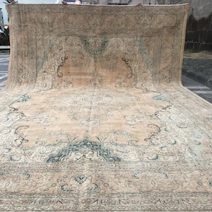13x18 Oversized Very Unique Oriental Rug 12.89&#39; x 18.4&#39; Palace rug, vintage rug, Salon Rug , 13x19 Boho living room rug , Gift For new home.