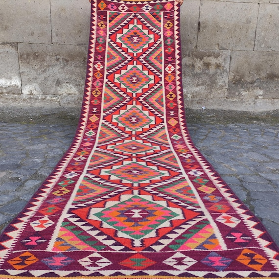3x10 Amazing Runner Kilim rug,Turkish Hallway rug, 2.95 x 9.97 ft. Long kilim stair rug, Corridor bohemian herki rug