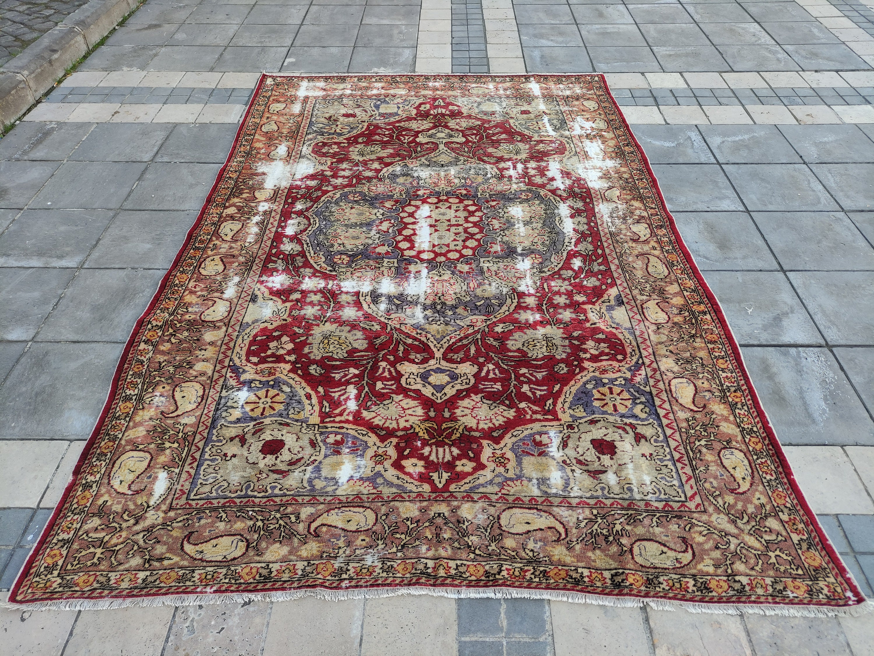 1900s Circa Oversized Armenian Burunguz Rug: 6.46 X 10 Ft Vintage ...