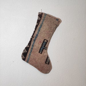 Christmas rug Stocking , Turkish Kars Santa Claus , santa socks , christmas gift, fireplace decor ,kilim socks , Special pattern wall decor