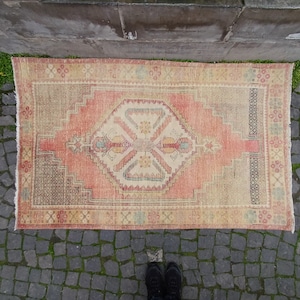 4x7 Taspinar Rug , pink , blue 3.77''x 6.26'' Turkish Area Rug , interior rug ,  Boho rug , pastel salon rug , handmade rug,vintage Rug