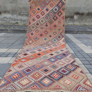 So Unique Oriental Kitchen rug , Runner Rug , 3.25'' x 8.96'' Vintage Rug , 3x9 Oushak Boho Rustic Handmade anatolian vintage accent rug