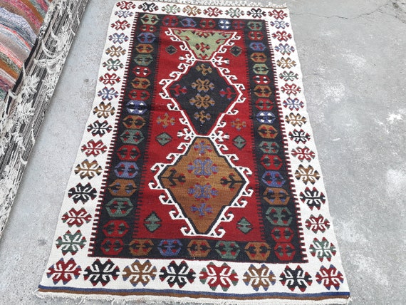 トルコ キリム ヴィンテージ 幾何学模様 ラグ トルコ キリム ヴィンテージ 幾何学模様 ラグ ヴィンテージ トルコ