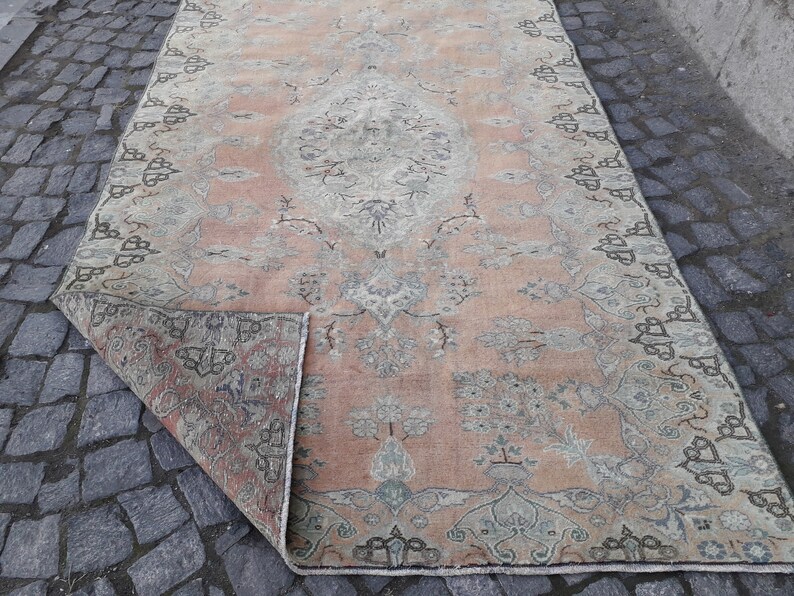 Faded 4.79/'/'x 8.37/'/' Rug Orange , Gray 5x8 Boho Rug handmade Rug Rug anatolian rug,vintage kitchen rug Absolutely Beautiful Rug