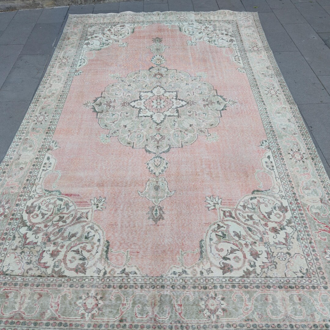 7x10 ハンドメイド特大ラグ トルコラグ：大型アナトリアヴィンテージ