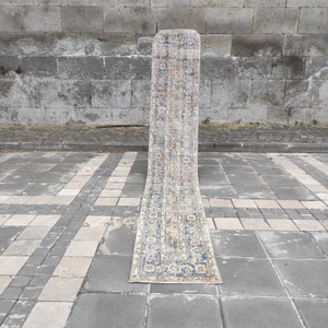 2x13 vintage runner rug, turkish kitchen Rug, 1.87&#39;&#39; x 12.79&quot; stair Runner Rug, Hallway Rug, Corridor Rug, Old rug , handmade Anatolian rug.
