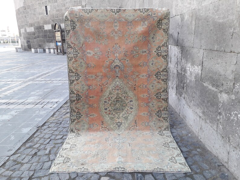 Faded 4.79/'/'x 8.37/'/' Rug Orange , Gray 5x8 Boho Rug handmade Rug Rug anatolian rug,vintage kitchen rug Absolutely Beautiful Rug